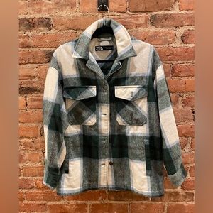 Zara wool plaid button up
